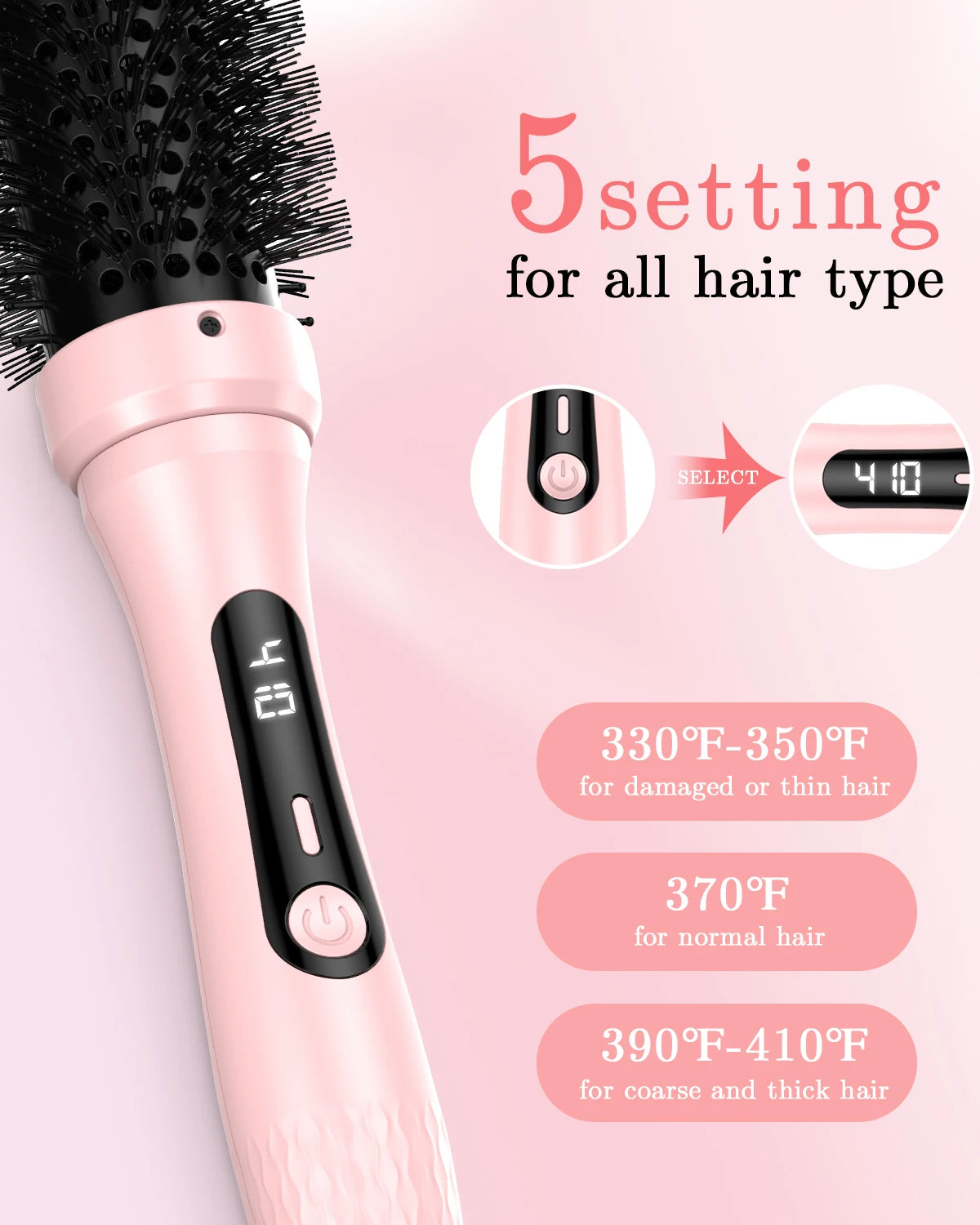 Hair Curler 1.5inch PTC Heat Round Hair Brush Curling and Straightening Crimper Hair iron Fast Ceramic Layer Curlers