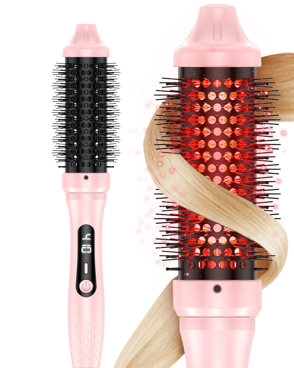Hair Curler 1.5inch PTC Heat Round Hair Brush Curling and Straightening Crimper Hair iron Fast Ceramic Layer Curlers