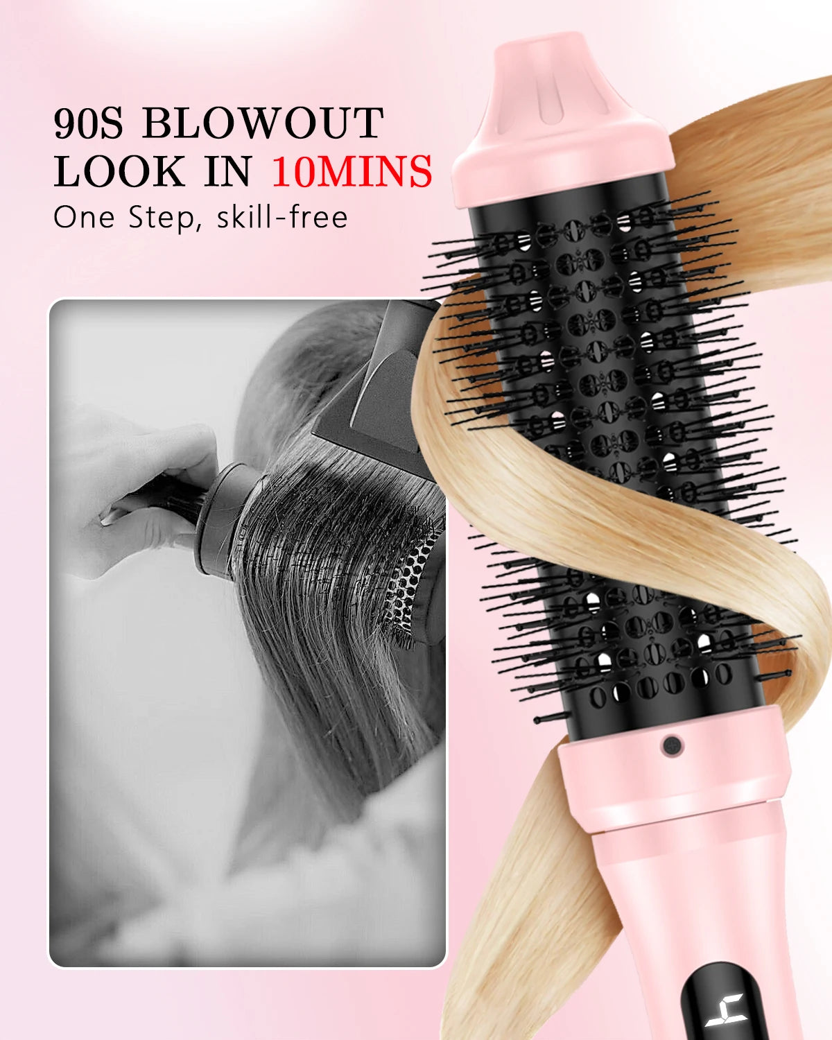 Hair Curler 1.5inch PTC Heat Round Hair Brush Curling and Straightening Crimper Hair iron Fast Ceramic Layer Curlers
