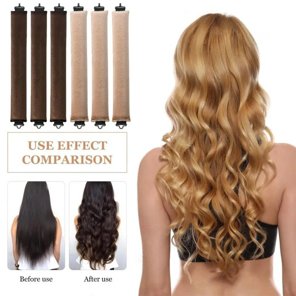 Heatless Curls Overnight - Heatless Hair Curler Set with 3 Curling Rods and Satin Cap, Hair Curlers to Sleep In - No Damage Hair